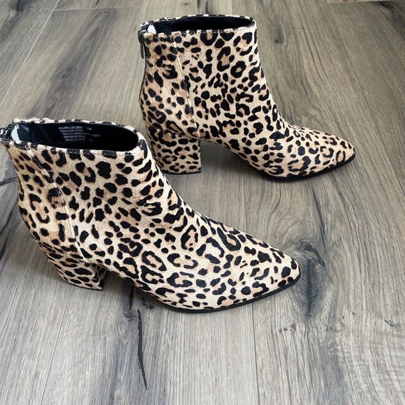 Steve Madden Womens Size 10 JILLIAN Calf Hair Leopard Print Booties Ankle Boot - Picture 15 of 16